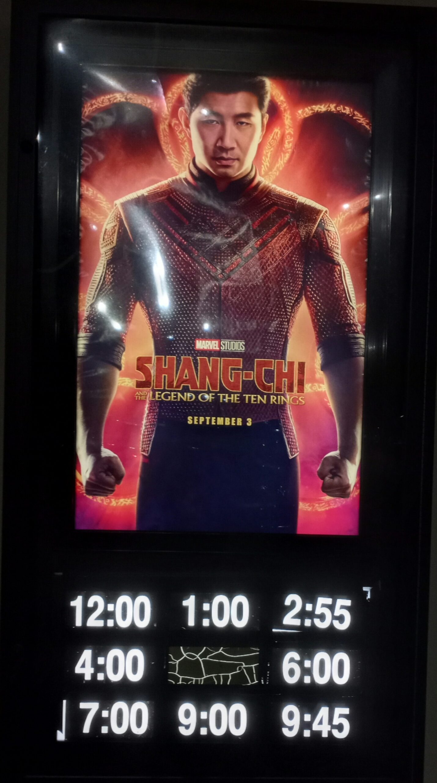 Shang-Chi Poster and Viewing Times