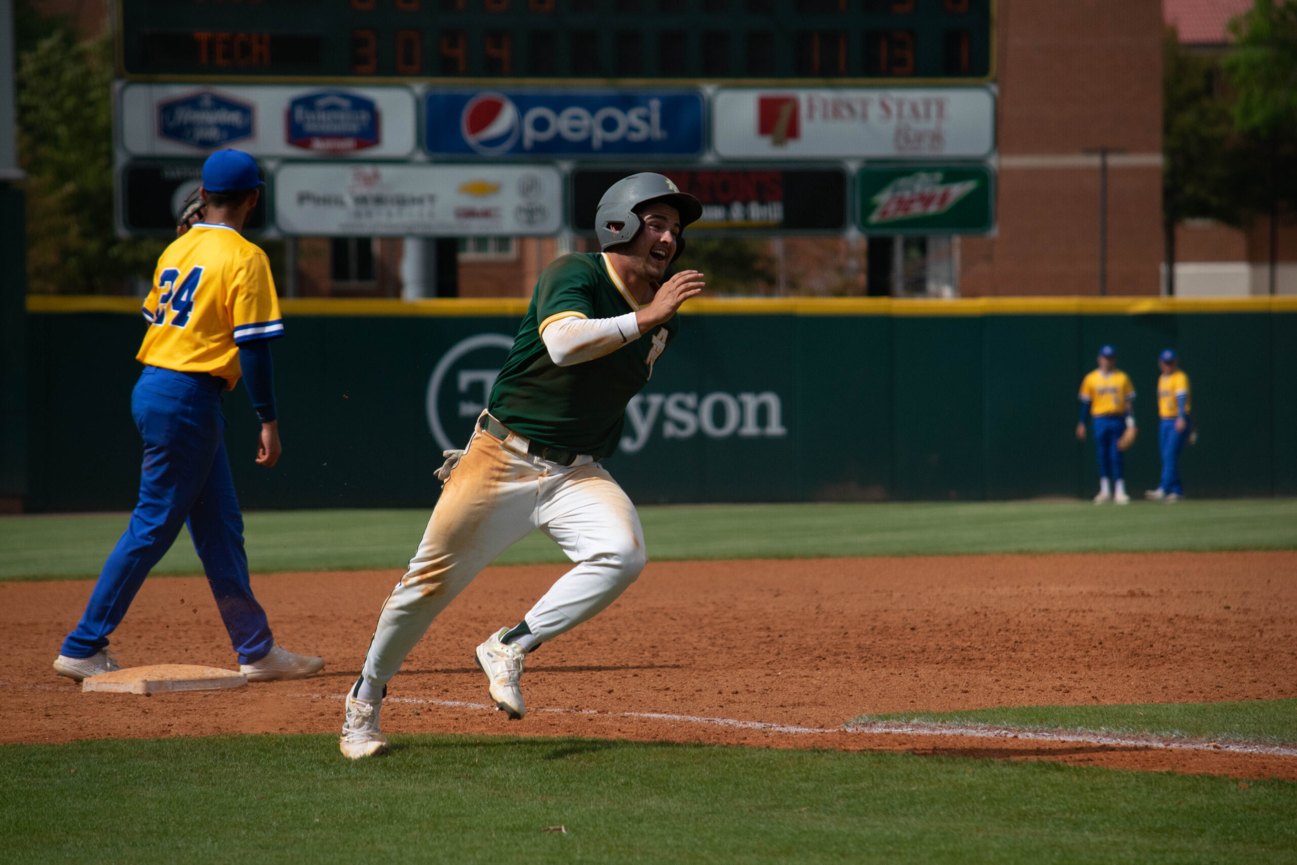 Happy Man Running to Base