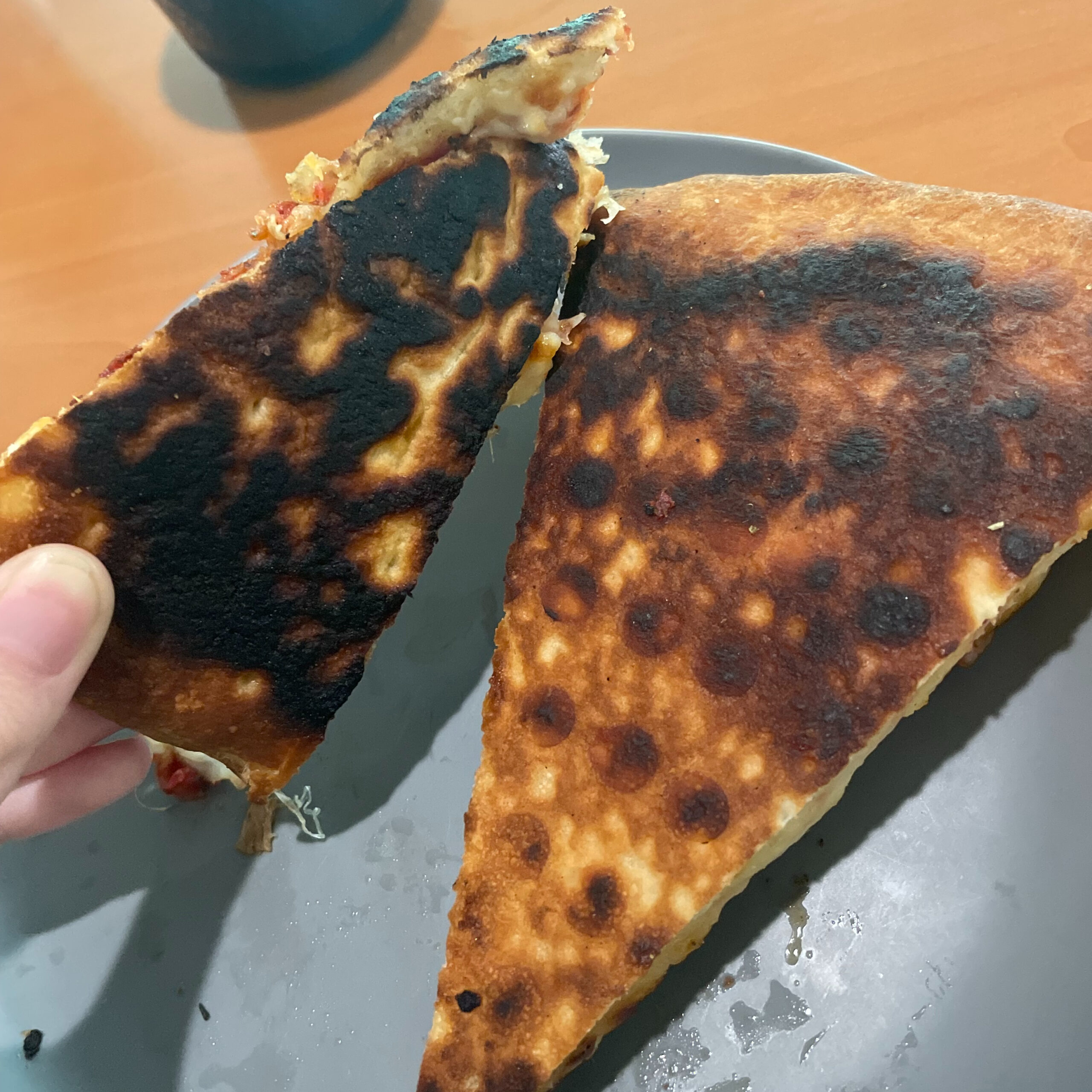 Burnt pizza from the Chambers Cafeteria at ATU