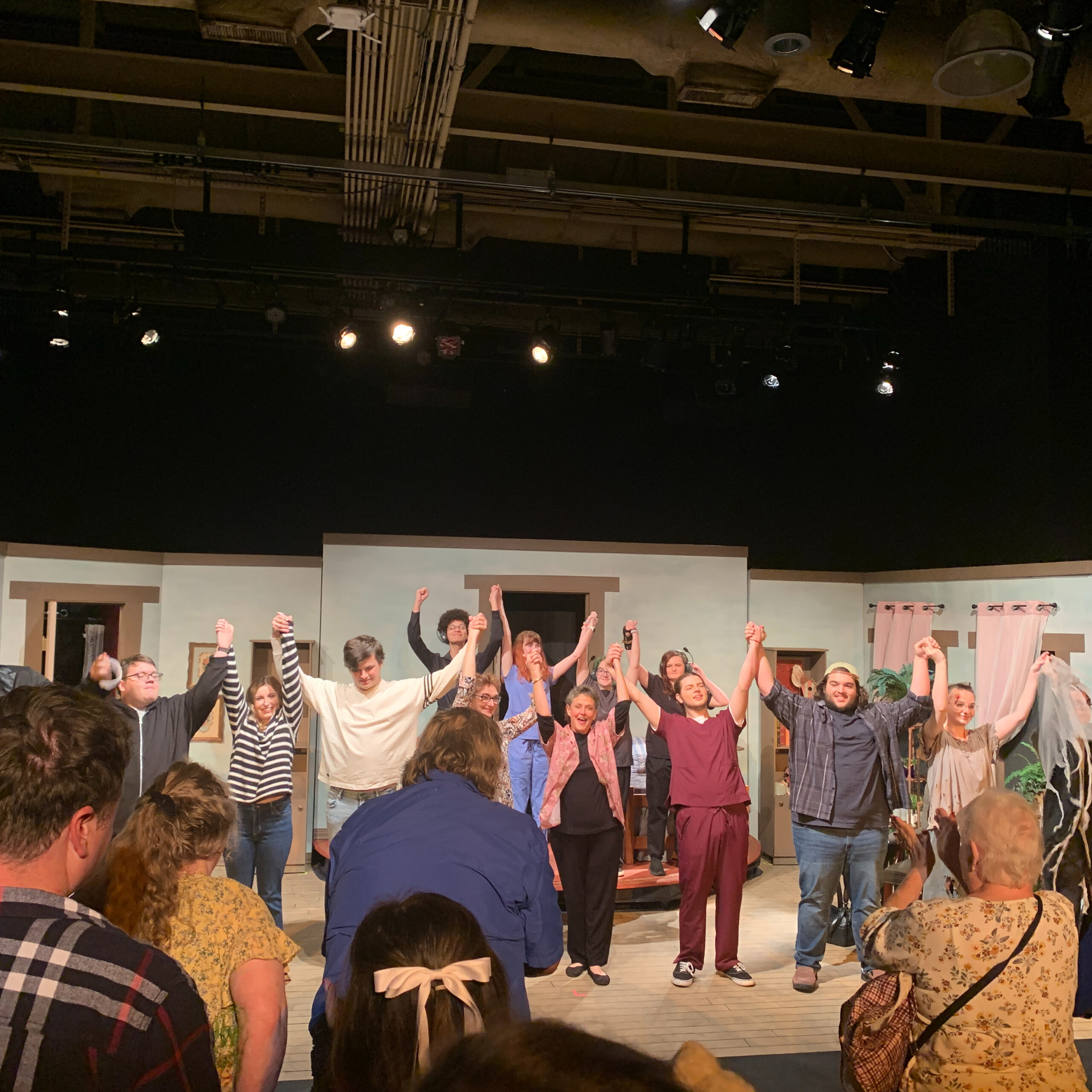 The cast of Ripchord take their bows at the end of their performance